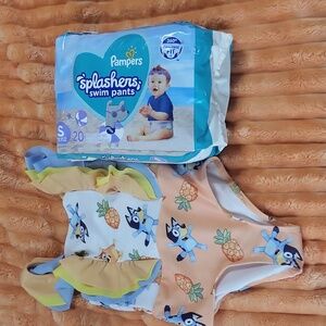 Bluey Ruffle Swimsuit for Kids 4T & Swim diapers